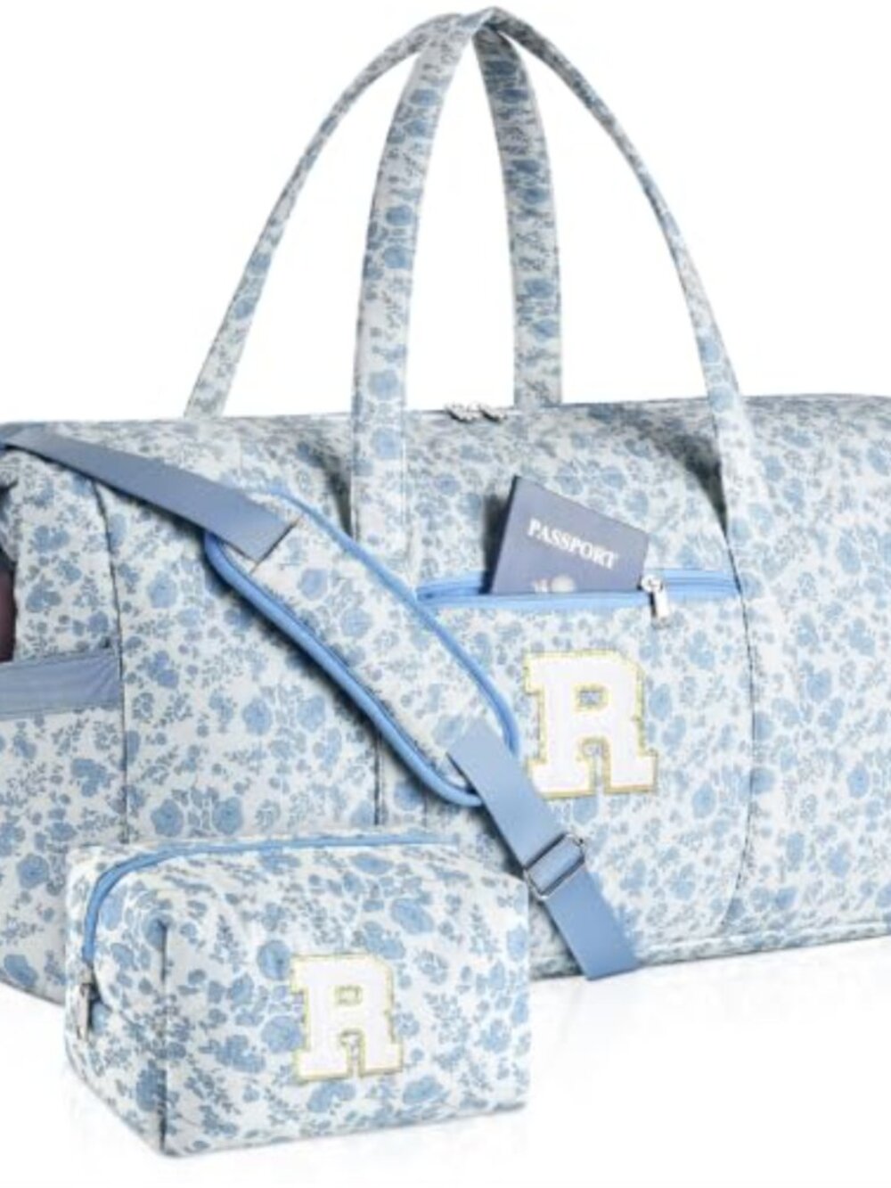 Personalized Quilted Duffle Bag Cotton Blend Carry On Travel Weekend